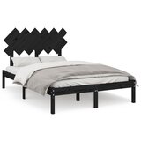 The Living Store Posteljni okvir črn 135x190 cm trden les - Posteljni Okvir, (21530380) | Shoptok.si