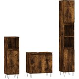  3-dijelni set kupaonskih ormarića boja dimljenog hrasta drveni | Shoptok.si