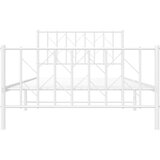 Metalni okvir kreveta uzglavlje i podnožje bijeli 107x203 cm | shoptok.hr