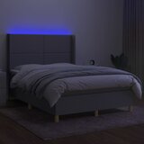  Krevet box spring s madracem LED svjetlosivi 140x200 cm tkanina | shoptok.hr