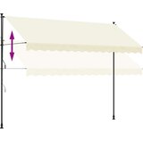 Tenda na uvlačenje krem 350 x 150 cm od tkanine i čelika | shoptok.hr