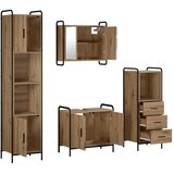  Set ormarića za kupaonicu 4 kom. Hrast artisan 40 x 36 x 181 cm - Hrast artisan Ormarić ispod sudopera (2 vrata) + viseći ormari | shoptok.hr