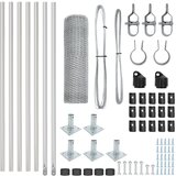 vidaXL Heksagonalna ograda 0.4x10 m Galvanizirani čelik, Ogradni stupovi s osnovnim pločama 7 kom Ø32mm 50cm Galvanizirani čelik | shoptok.hr