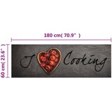  Kuhinjski tepih perivi s natpisom Cooking 60x180 cm baršunasti | shoptok.hr