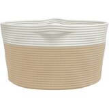  Košara za pohranu bež-bijela Ø 40 x 25 cm od pamuka | shoptok.hr