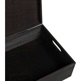 vidaXL Lesena škatla s pokrovom in ročaji črna 40x30x13 cm borovina | Shoptok.si