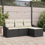 vidaXL 4-dijelni vrtni kauč set s jastučićima crni poli rattan | shoptok.hr