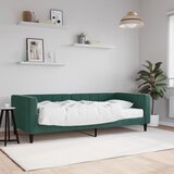 vidaXL Dnevna postelja z vzmetnico temno zelena 90x200 cm žamet Cene