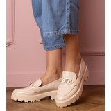 Gemre Beige Patent Loafers with Rhinestone Butterfly Sanita | shoptok.hr