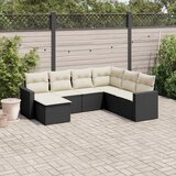 vidaXL 7-dijelni set vrtnih sofa od poliratana s jastucima crni | shoptok.hr