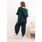 Kesi Włoski Cotton set blouse + pants light turquoise | shoptok.hr