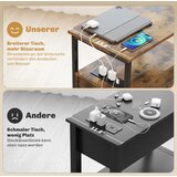  Bočni stolić s punjačem USB priključcima utičnicama 2 ladice i policom za dnevni boravak i spavaću sobu | shoptok.hr