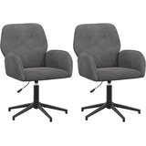 vidaXL Okretne radne stolice 2 kom. 54 x 55 x 90 cm Tamnosiva Baršun - Tamnosiva 2 Cijene
