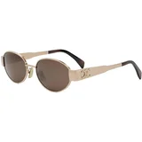 METAL TRIOMPHE Yellow Oval Sunglasses - ONE SIZE (54)