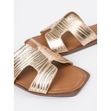 Sergio Leone Gold flip-flops with a square toe | Shoptok.si
