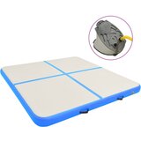 vidaXL Napihljiva gimnastična podloga s tlačilko 200x200x20 cm modra | Shoptok.si