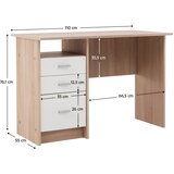 Kondela Računalniška miza, hrast sonoma/bela, SAMSON NEW | Shoptok.si
