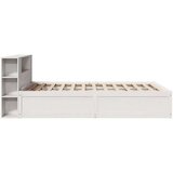 vidaXL Posteljni okvir brez vzmetnice bel 135x190 cm trdna borovina | Shoptok.si