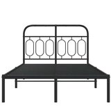  Metalni okvir za krevet s uzglavljem crni 120x200 cm | shoptok.hr