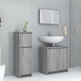  3-dijelni set kupaonskog namještaja siva boja hrasta drveni | shoptok.hr