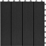  Pločice za decking 11 pcs Crna 30 x 30 cm Drvoplastična smjesa | shoptok.hr