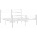  Metalni okvir kreveta uzglavlje i podnožje bijeli 150 x 200 cm | shoptok.hr