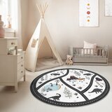 Mila Home Črna/bela pralna otroška igralna preproga ø80 cm Dino Park – | Shoptok.si