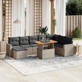  The Living Store Vrtna sedežna garnitura 9-delna z blazinami siv poli ratan - Vrtna Sedežna Garniture, (21456836) | Shoptok.si