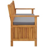  Vrtna klupa za pohranu s jastukom 148 cm masivno bagremovo drvo | shoptok.hr