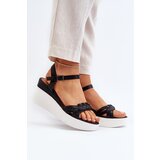 Boto Black Wedge Sandals Esinna | shoptok.hr
