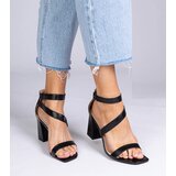 Gemre Black block heel sandals with a buckle Runaz | ePonuda.com