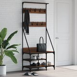 vidaXL Stalak za odjeću i cipele smeđa boja hrasta 80x40x184 cm cijene