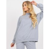 Fashion Hunters Basic gray oversize sweatshirt with long sleeves Cene