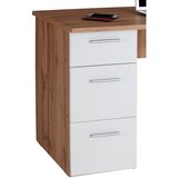 CARRYHOME pisalna miza leseni material bela, barve hrasta | Shoptok.si