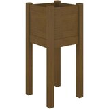 vidaXL vrtno cvetlično korito medeno rjavo 31x31x70 cm trdna borovina | Shoptok.si