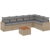  8-dijelni set vrtnih sofa s jastucima bež od poliratana | shoptok.hr