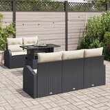  Set od 6 vrtnih sofa sa jastučićima Crni poli ratan | shoptok.hr