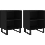 Maison Chic Dvo delni komplet Nočne omarice - Nočne mize črna 40x30x50 cm inženirski les, (21690374) | Shoptok.si