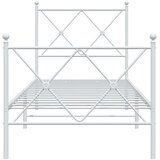  Metalni okvir kreveta uzglavlje i podnožje bijeli 75x190 cm | shoptok.hr