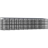 vidaXL zunanji pasji boks s streho jeklo 18,43 m² | Shoptok.si