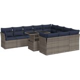  11-dijelni set vrtnih sofa poliratan i bagrem s jastucima sivi | shoptok.hr