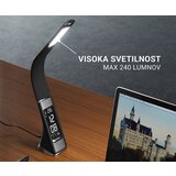 Platinet PDLU2 usnjena namizna LED svetilka, ura, datum, temperatura, rjava, (20533082) | Shoptok.si