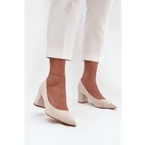 Boto Women's Pumps with Pointed Toes on Block Heel Beige Pavira | shoptok.hr