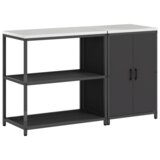 vidaXL Kuhinjski set za pohranu s policom s pohranom s vratima Podesiva 2 pcs Crna 150 x 50 x 92 cm | shoptok.hr