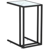  Bočni stolić za računalo bijeli 50x35x65 cm od kaljenog stakla | shoptok.hr