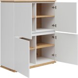 XORA visoka komoda, bela, hrast artisan | Shoptok.si