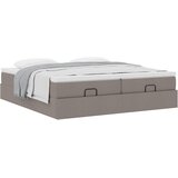  Otomanski okvir kreveta s madracima smeđesivi 200x200cm tkanine | shoptok.hr