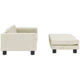  Dječja fotelja s tabureom krem 100 x 50 x 30 cm baršunasta | shoptok.hr