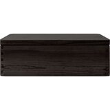 vidaXL Lesena škatla s pokrovom črna 40x30x13 cm trdna borovina | Shoptok.si