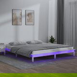 The Living Store LED posteljni okvir bel 150x200 cm trden les - Posteljni Okvir, (21524581) | Shoptok.si